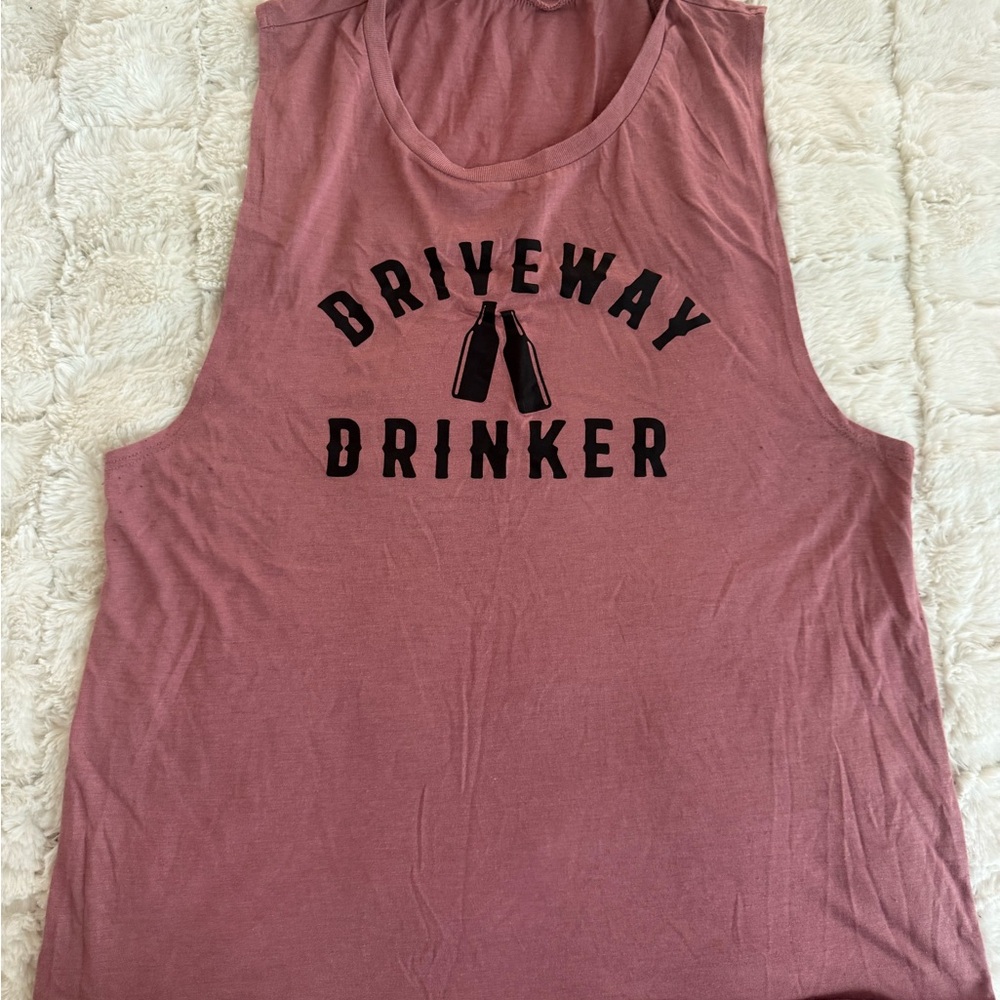 Pink 'Driveway Drinker' Tank Top